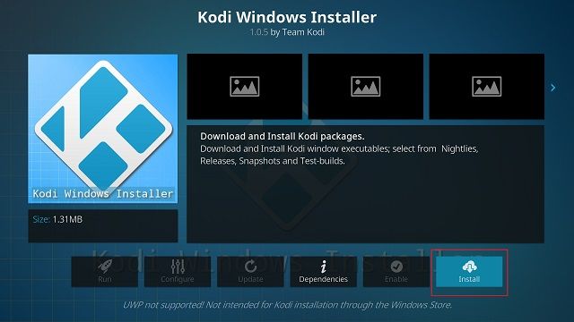 Installez et mettez à jour Kodi sous Windows.