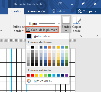 Concevez et personnalisez une feuille de grille dans Word.  Étape 5