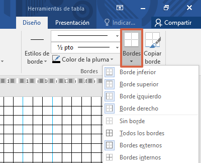 Concevez et personnalisez une feuille de grille dans Word.  Étape 4