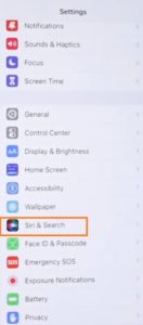 Cliquez-sur-Siri-&-option de recherche