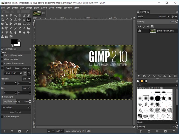 Ouvrir le fichier PNG avec GIMP