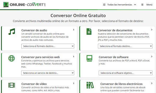 Convertir PPTX en d'autres formats avec Online Convert