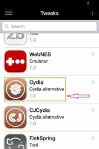 Appuyez maintenant sur l'application Cydia